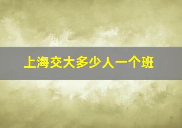 上海交大多少人一个班