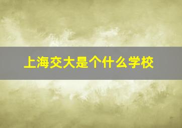 上海交大是个什么学校