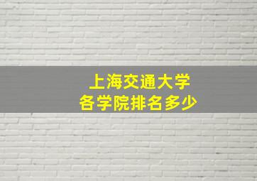 上海交通大学各学院排名多少