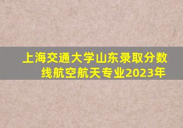 上海交通大学山东录取分数线航空航天专业2023年