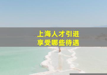 上海人才引进享受哪些待遇