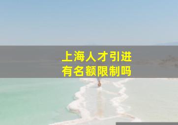 上海人才引进有名额限制吗