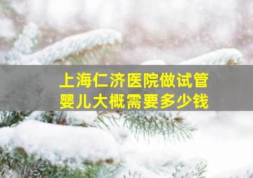 上海仁济医院做试管婴儿大概需要多少钱