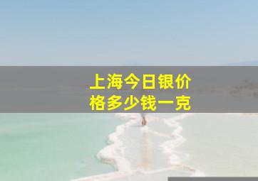 上海今日银价格多少钱一克