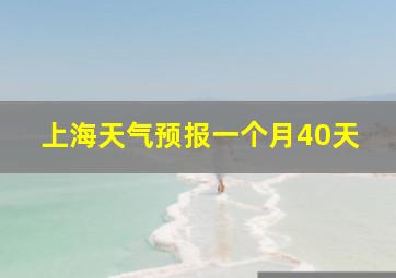 上海天气预报一个月40天