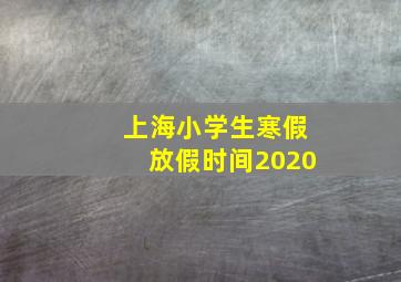 上海小学生寒假放假时间2020