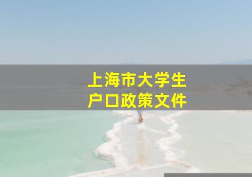 上海市大学生户口政策文件