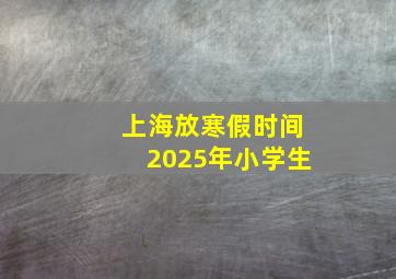 上海放寒假时间2025年小学生