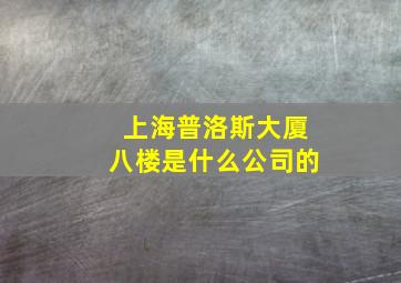 上海普洛斯大厦八楼是什么公司的