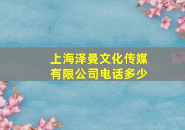 上海泽曼文化传媒有限公司电话多少