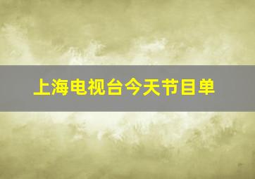 上海电视台今天节目单