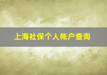 上海社保个人帐户查询