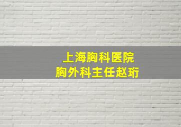 上海胸科医院胸外科主任赵珩