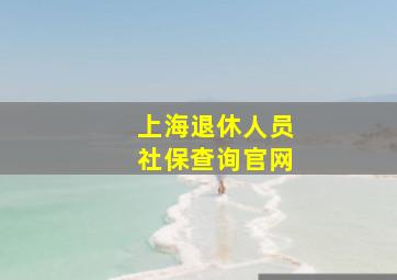 上海退休人员社保查询官网