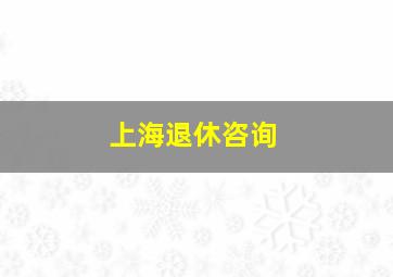 上海退休咨询