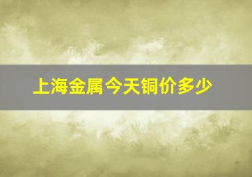 上海金属今天铜价多少