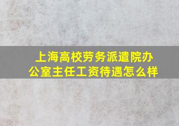 上海高校劳务派遣院办公室主任工资待遇怎么样