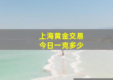 上海黄金交易今日一克多少