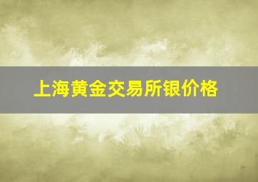 上海黄金交易所银价格