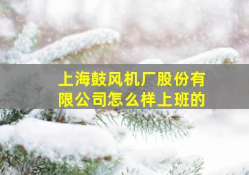 上海鼓风机厂股份有限公司怎么样上班的