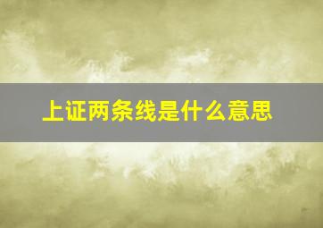 上证两条线是什么意思