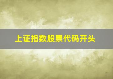 上证指数股票代码开头