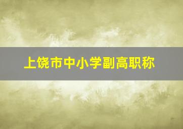 上饶市中小学副高职称