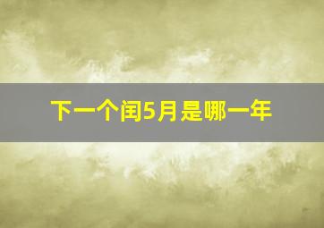 下一个闰5月是哪一年