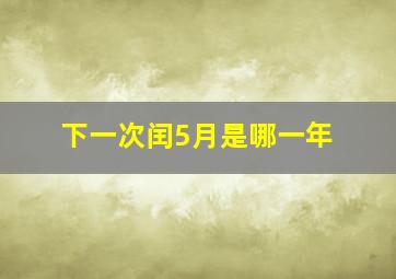 下一次闰5月是哪一年