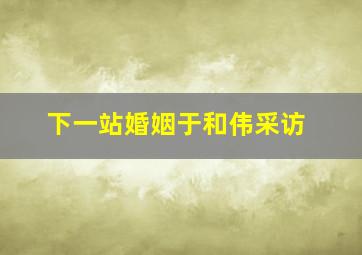 下一站婚姻于和伟采访