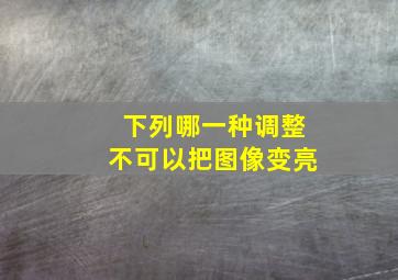 下列哪一种调整不可以把图像变亮