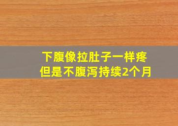 下腹像拉肚子一样疼但是不腹泻持续2个月