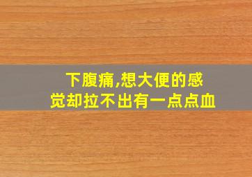 下腹痛,想大便的感觉却拉不出有一点点血