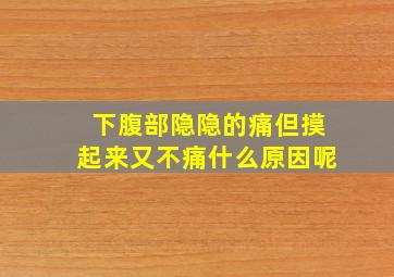 下腹部隐隐的痛但摸起来又不痛什么原因呢