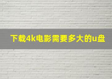 下载4k电影需要多大的u盘