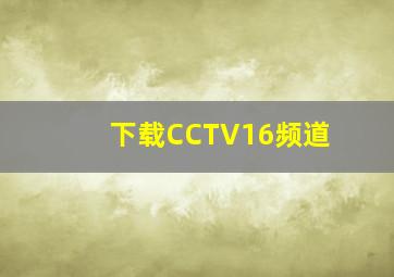 下载CCTV16频道