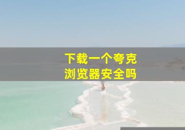 下载一个夸克浏览器安全吗