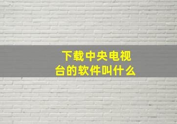 下载中央电视台的软件叫什么