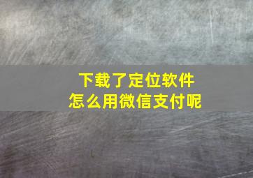 下载了定位软件怎么用微信支付呢