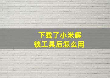 下载了小米解锁工具后怎么用