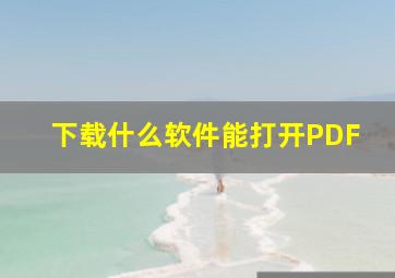 下载什么软件能打开PDF