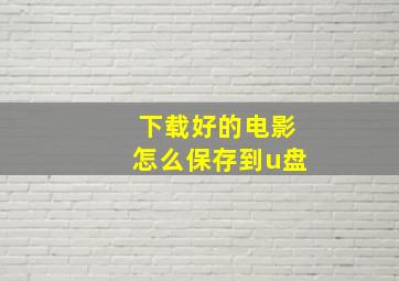 下载好的电影怎么保存到u盘