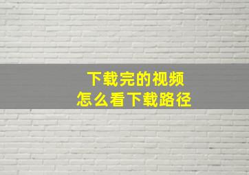 下载完的视频怎么看下载路径