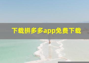 下载拼多多app免费下载