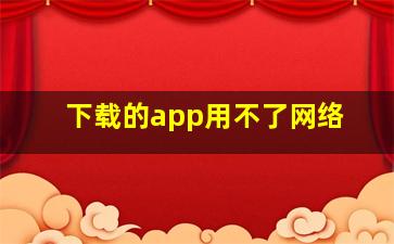 下载的app用不了网络