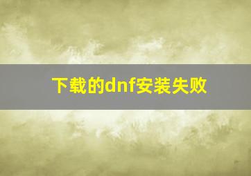 下载的dnf安装失败