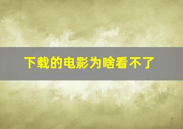 下载的电影为啥看不了