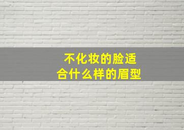 不化妆的脸适合什么样的眉型