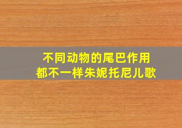 不同动物的尾巴作用都不一样朱妮托尼儿歌