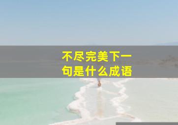 不尽完美下一句是什么成语